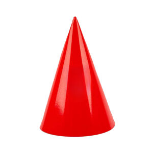 Red hats with crest 15 cm 6 pieces